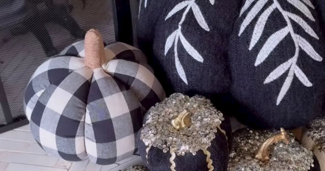 Stacey Solomon's spooky home transformation including giant monochrome pumpkins