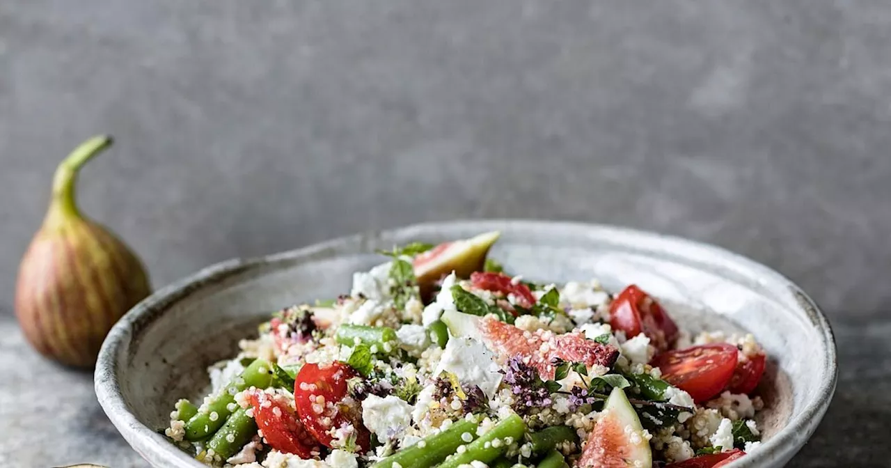 Quinoa-Salat mit Feigen, Feta und grünen Bohnen