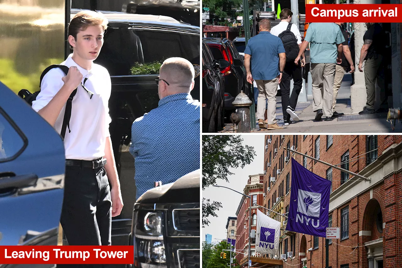 Barron Trump arrives at NYU for first day at college