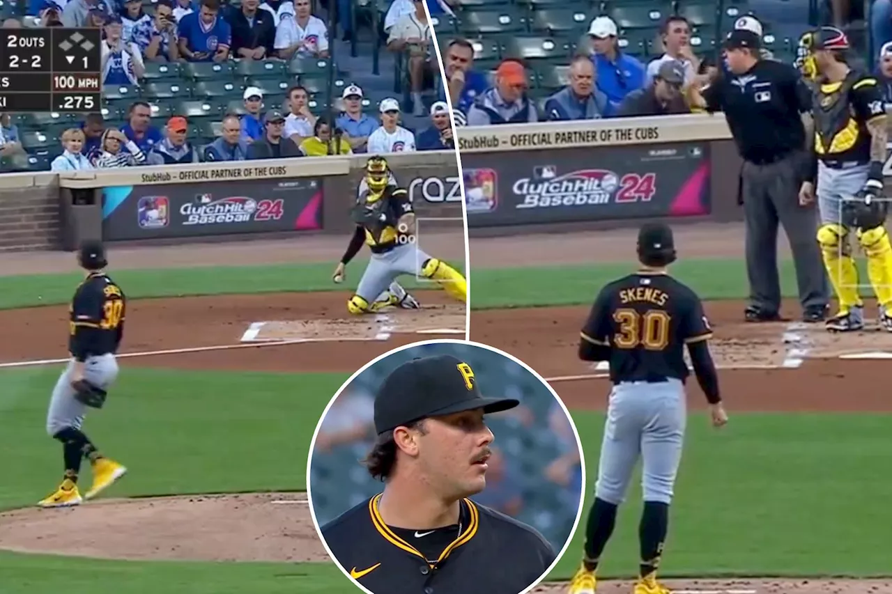 Umpire fumes at Pirates' Paul Skenes in heated first-inning scene