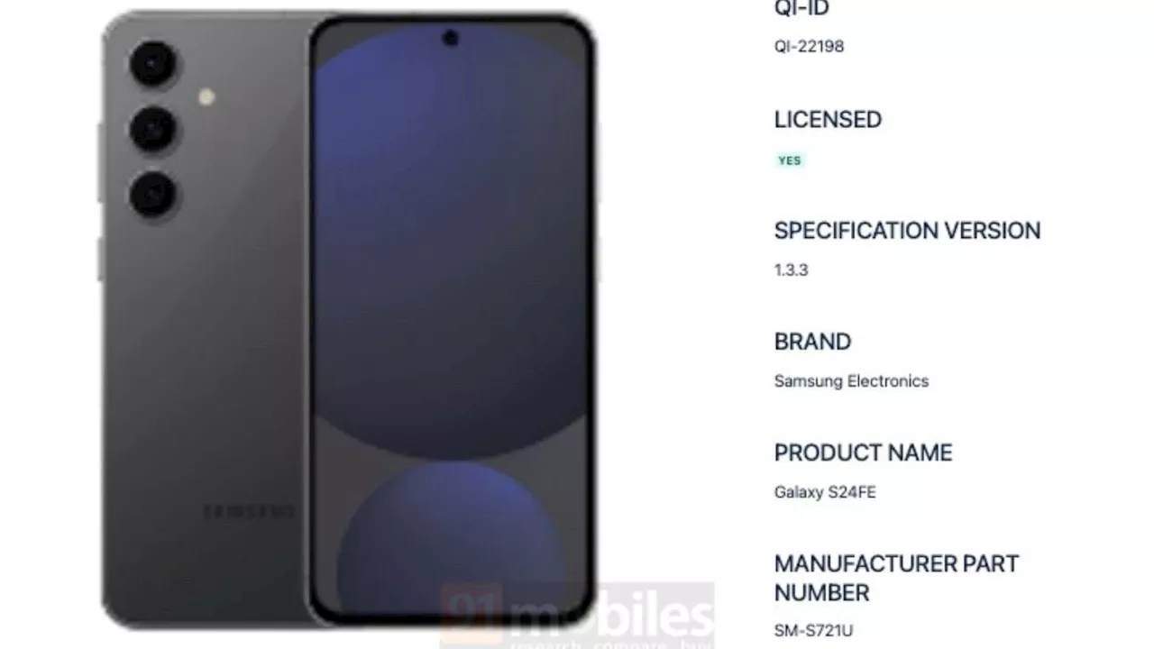 Samsung's Galaxy S24 FE looks and wireless charging specs get certified