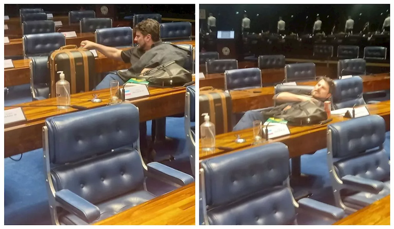 Sem dinheiro e sem lanche, senador faz as malas e “se muda” pro Congresso