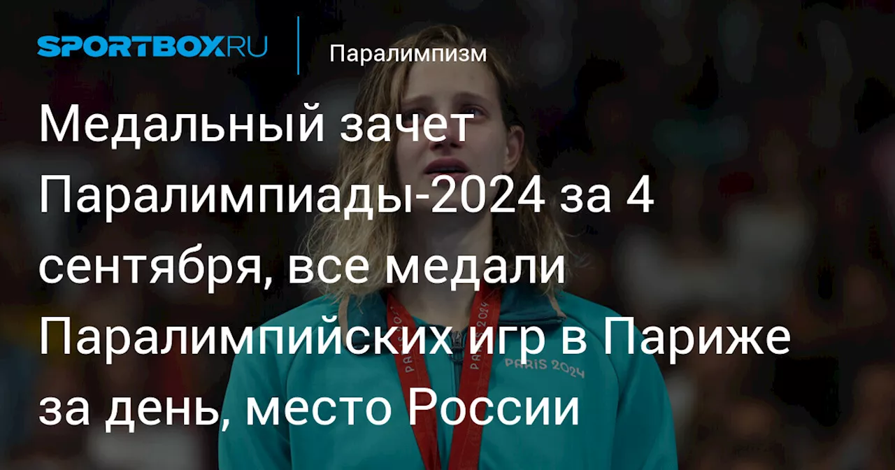 Медальный зачет Паралимпиады‑2024 за 4 сентября, все медали Паралимпийских игр в Париже за день, место России