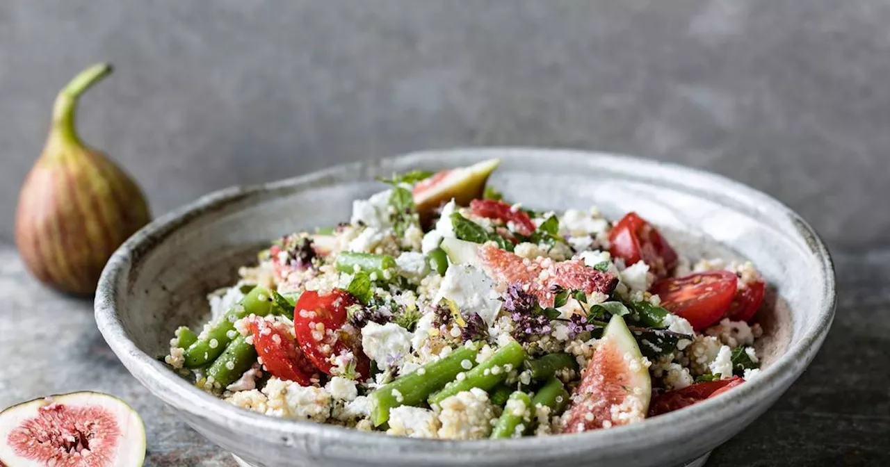 Quinoa-Salat mit Feigen, Feta und grünen Bohnen