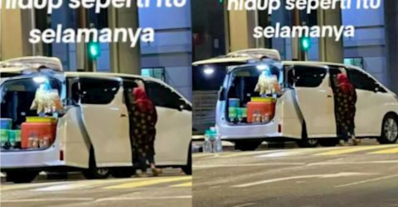 M’sian woman sells snacks in Alphard, netizens praise her hustle