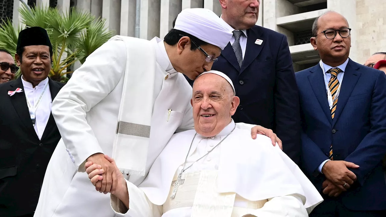 Pope Francis promotes religious harmony in Indonesia, condemning wars led by violent extremism