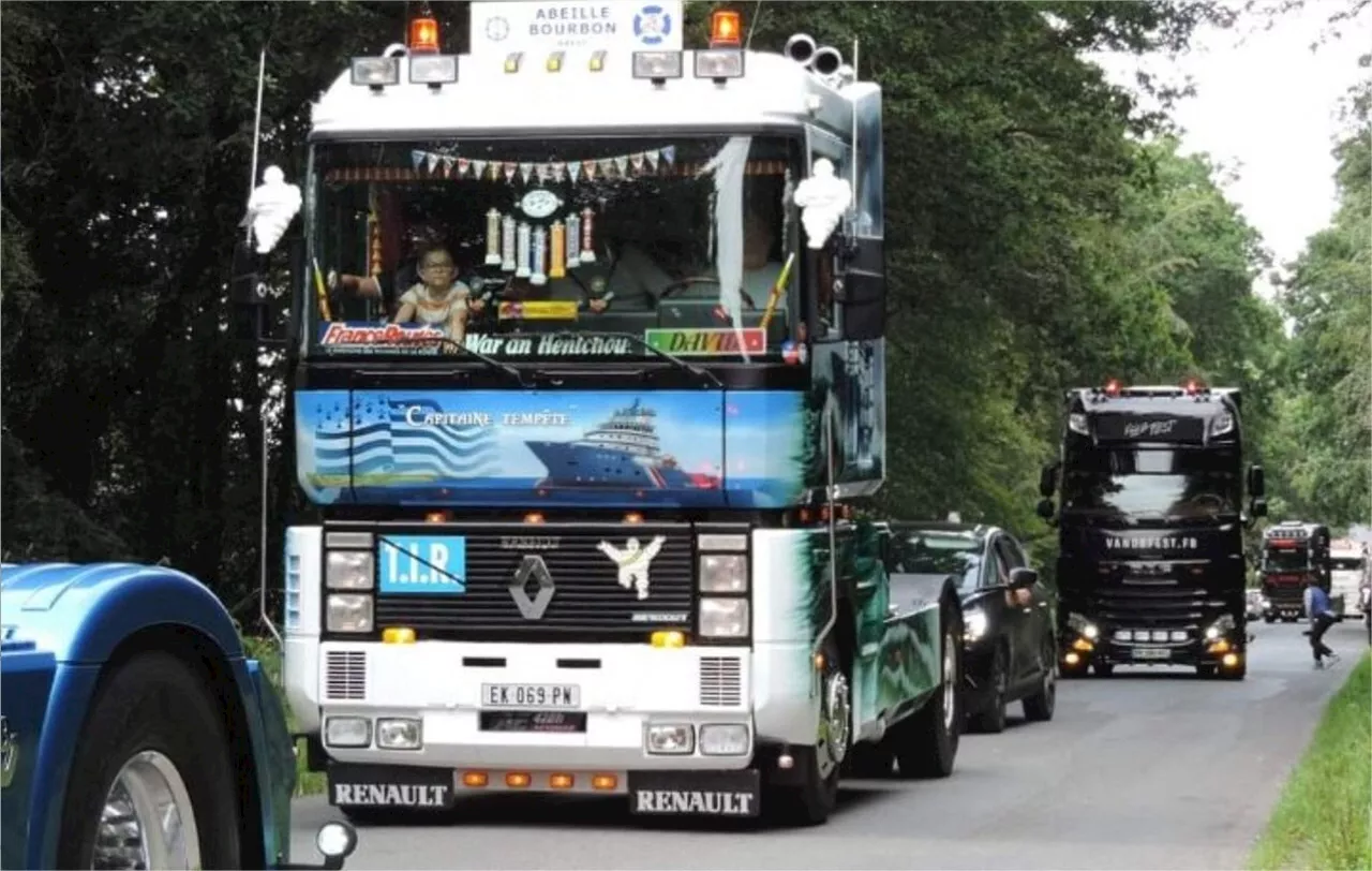 Un défilé de camions pour le mariage de ces routiers en Bretagne