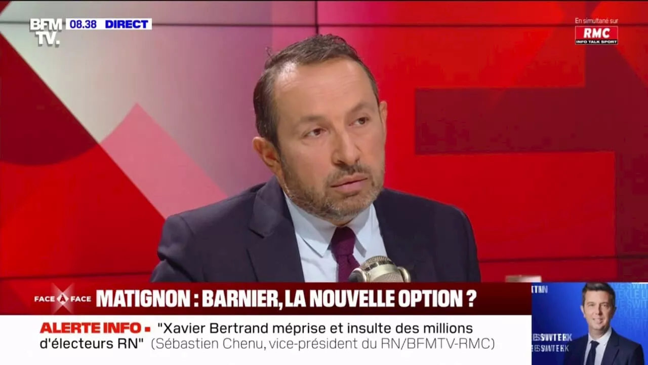 Sébastien Chenu (RN): 'Michel Barnier [à Matignon], ça ne fait rêver personne'