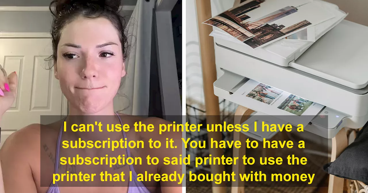 Woman Loses It As Printer Won't Work Unless She Pays A $5 Per Month Subscription