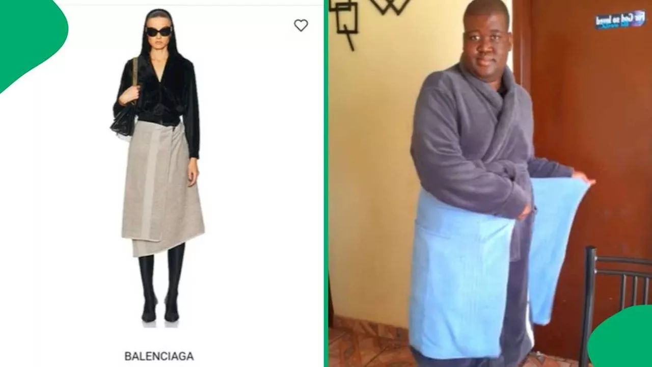 Hammanskraal Man Pokes Fun at Balenciaga's Towel Skirt, Mzansi Joins in the Laughter