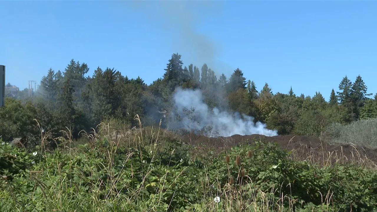 Central Saanich continue to respond to accidental compost pile fire