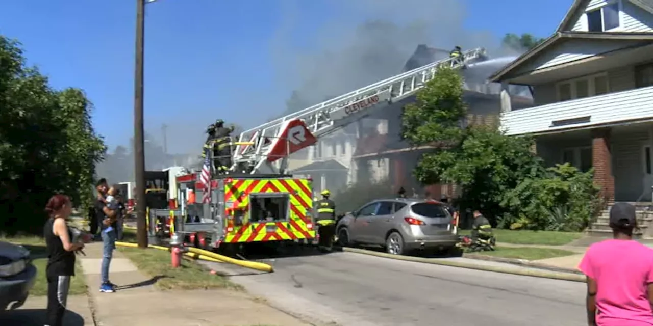 Cleveland firefighters battle blaze in Glenville neighborhood