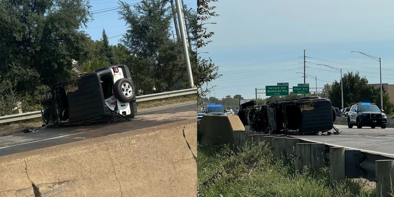 Garfield Heights police chase ends in fiery crash on I-77; at least 3 people hurt