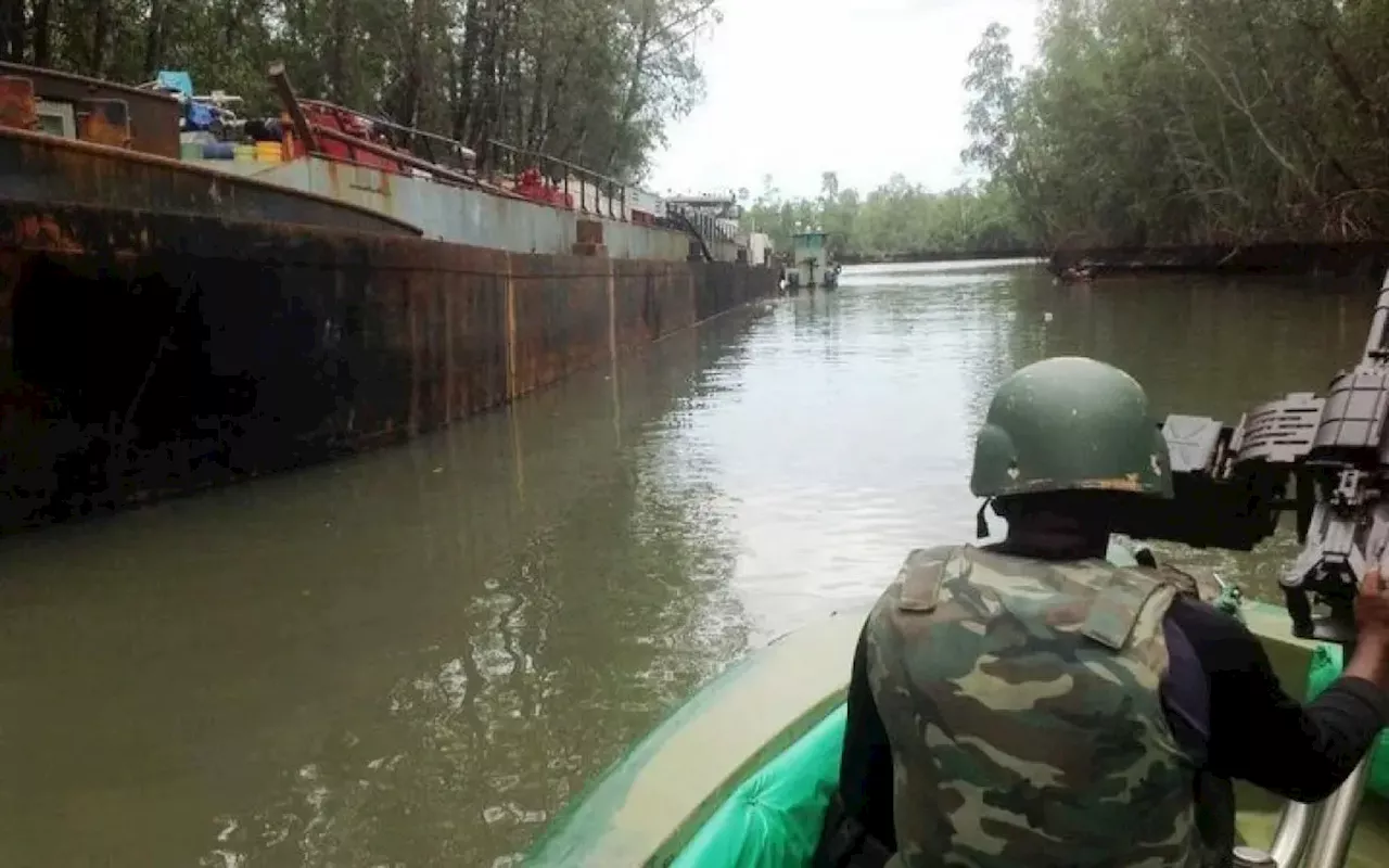 Navy recovers stolen crude oil, destroys illegal refining sites in Niger Delta