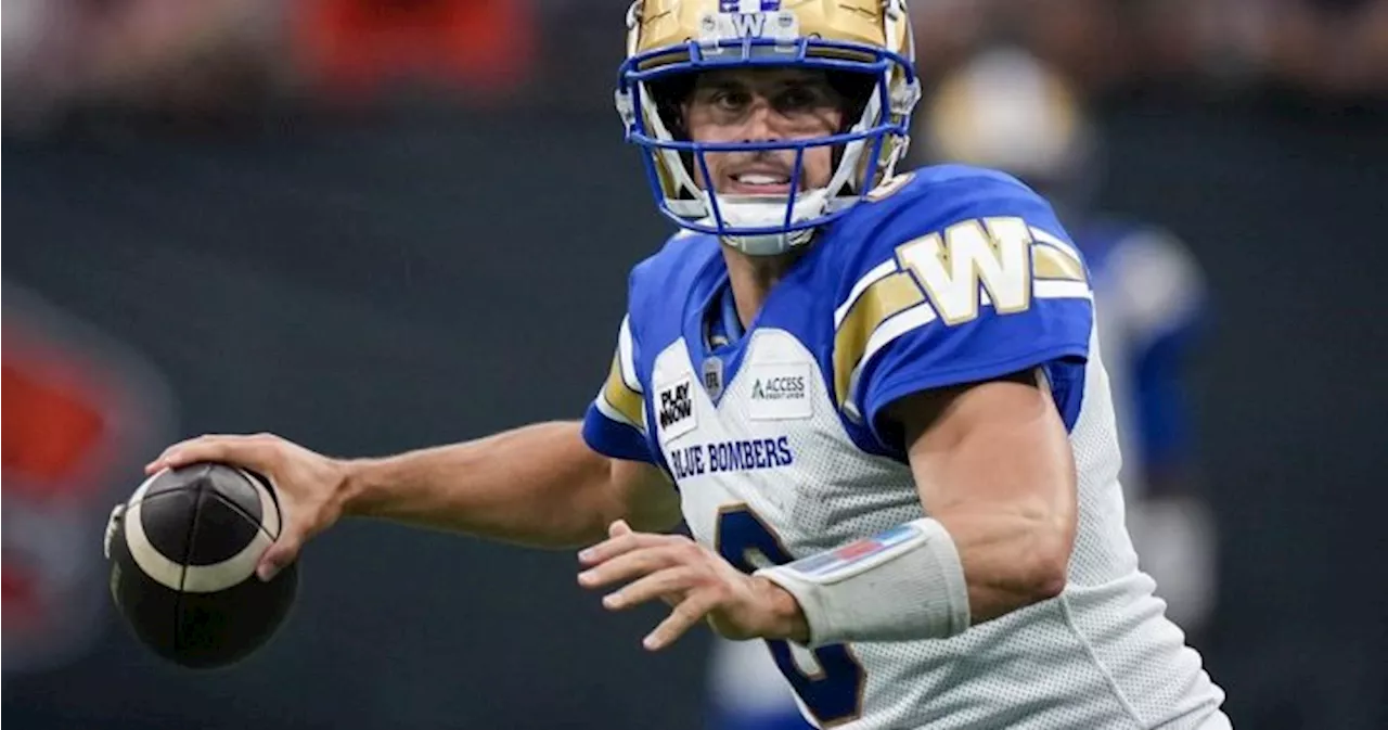 QB Zach Collaros back at practice for Winnipeg Blue Bombers after leaving last game