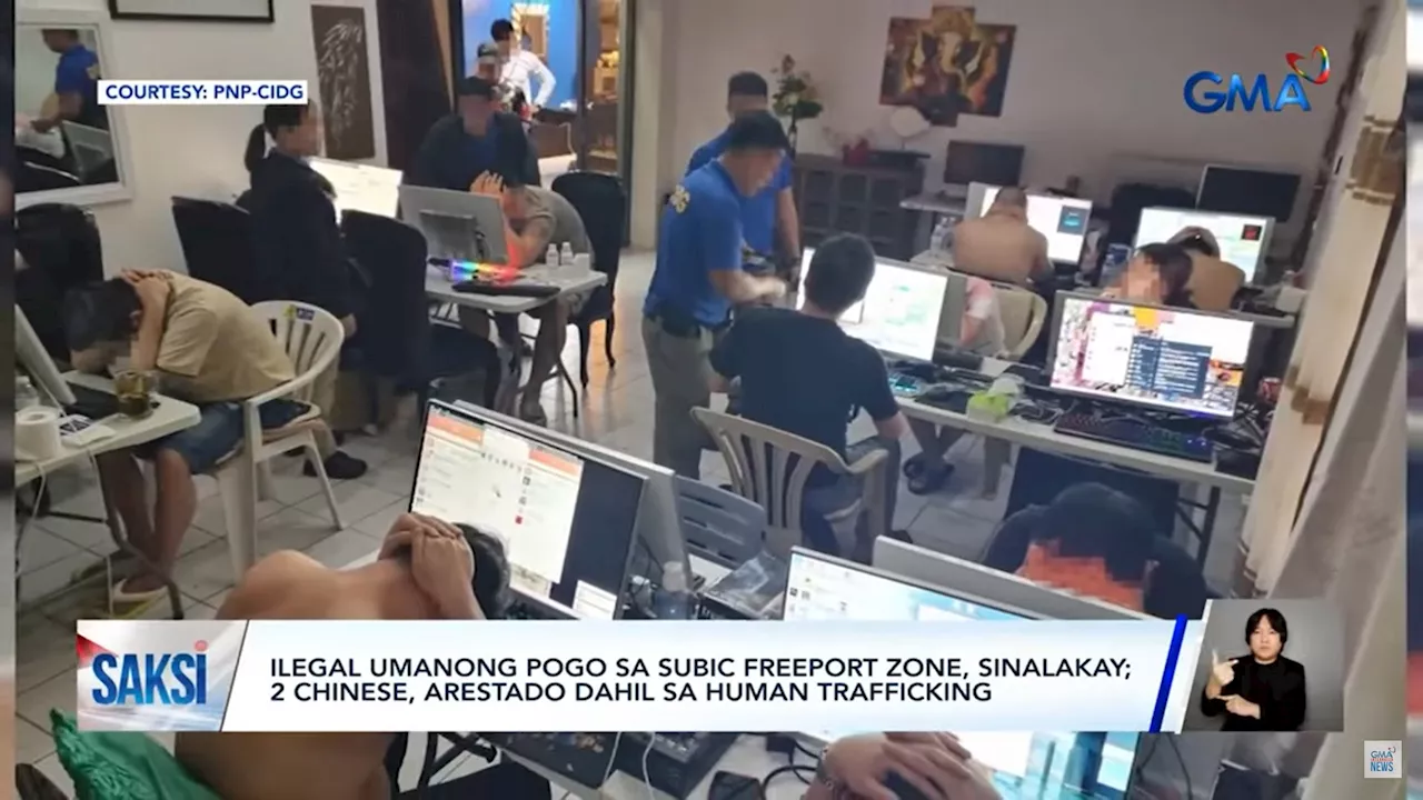 2 foreigners arrested for human trafficking after raid on illegal POGO hub in Subic