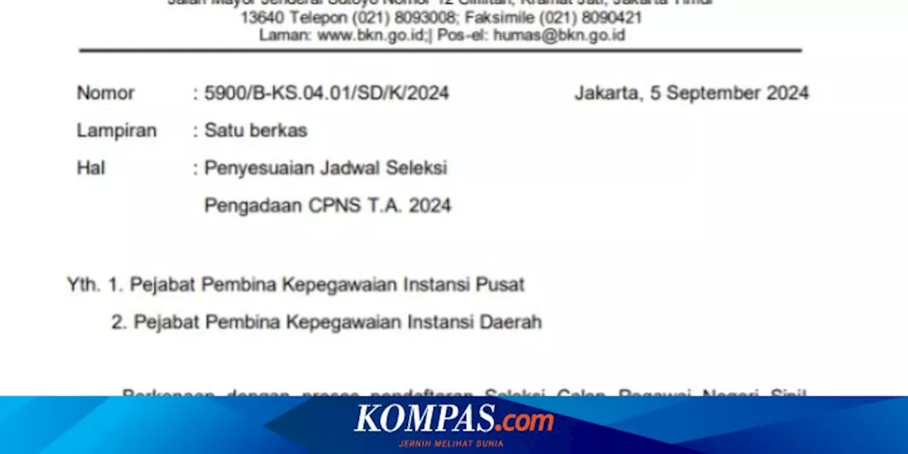 UPDATE Jadwal Pendaftaran CPNS 2024 Setelah Diperpanjang BKN