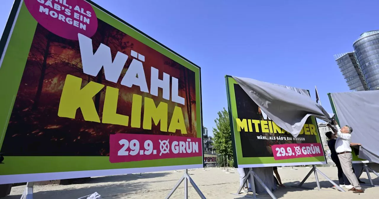 Grüne plakatieren Klima und Miteinander