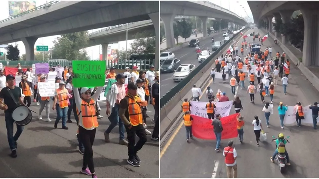 Reforma judicial: Trabajadores del PJF colapsan vialidades en Edomex