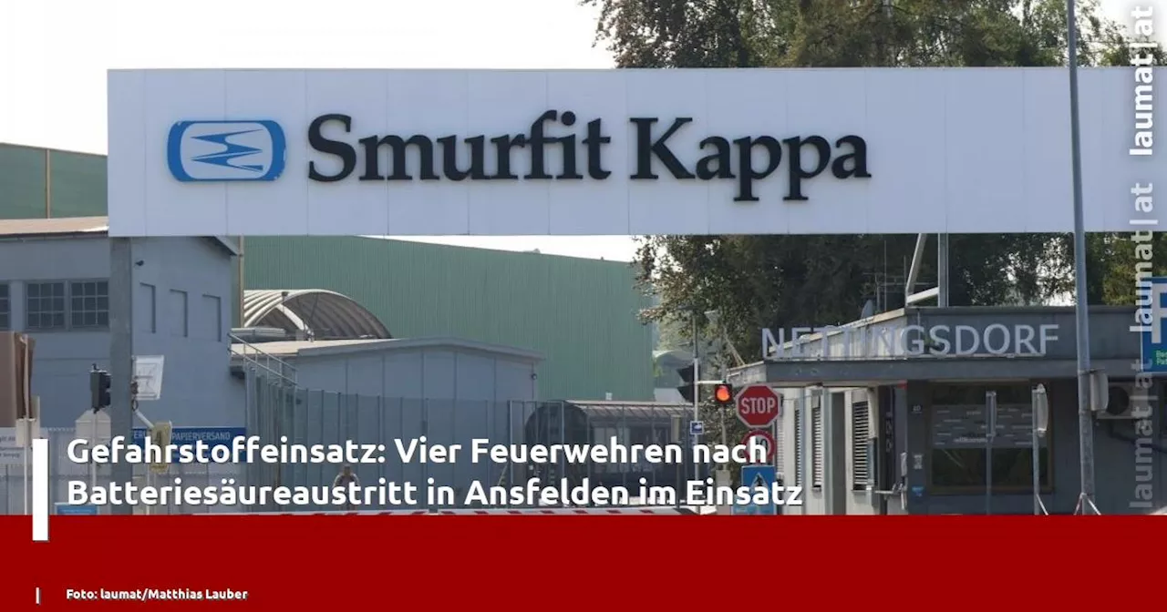 Gefahrstoffeinsatz: Vier Feuerwehren nach Batteriesäureaustritt in Ansfelden im Einsatz