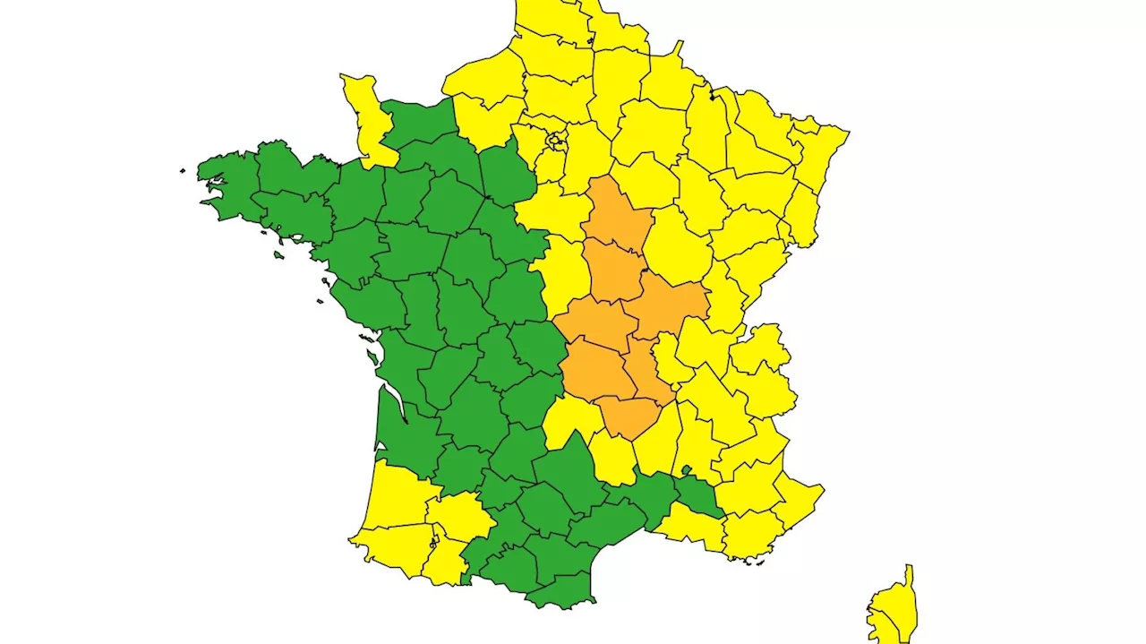 Météo : vigilance orange « pluies-inondations » dans sept départements ce jeudi matin