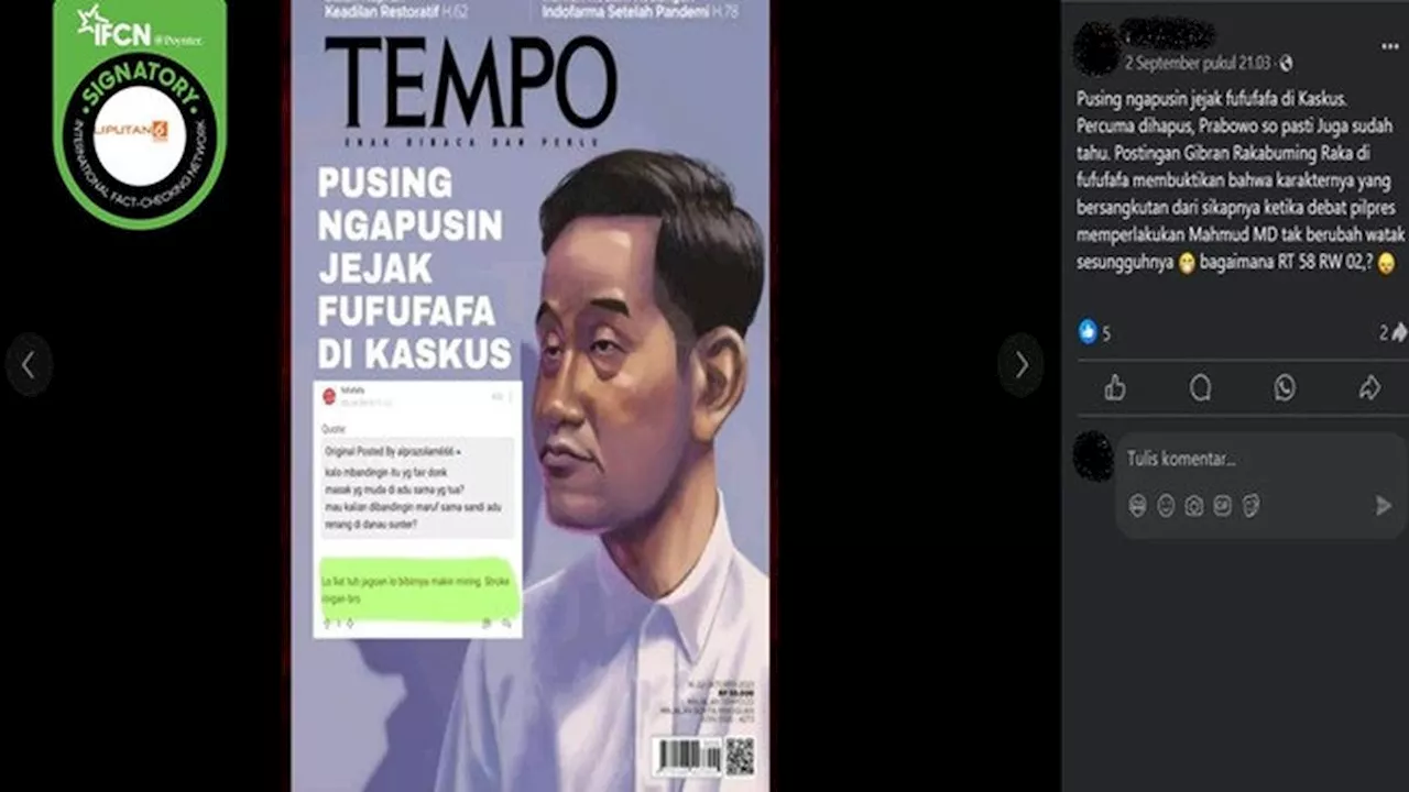 Cek Fakta: Hoaks Sampul Majalah Tempo Singgung Jejak Digital Fufufafa di Kaskus