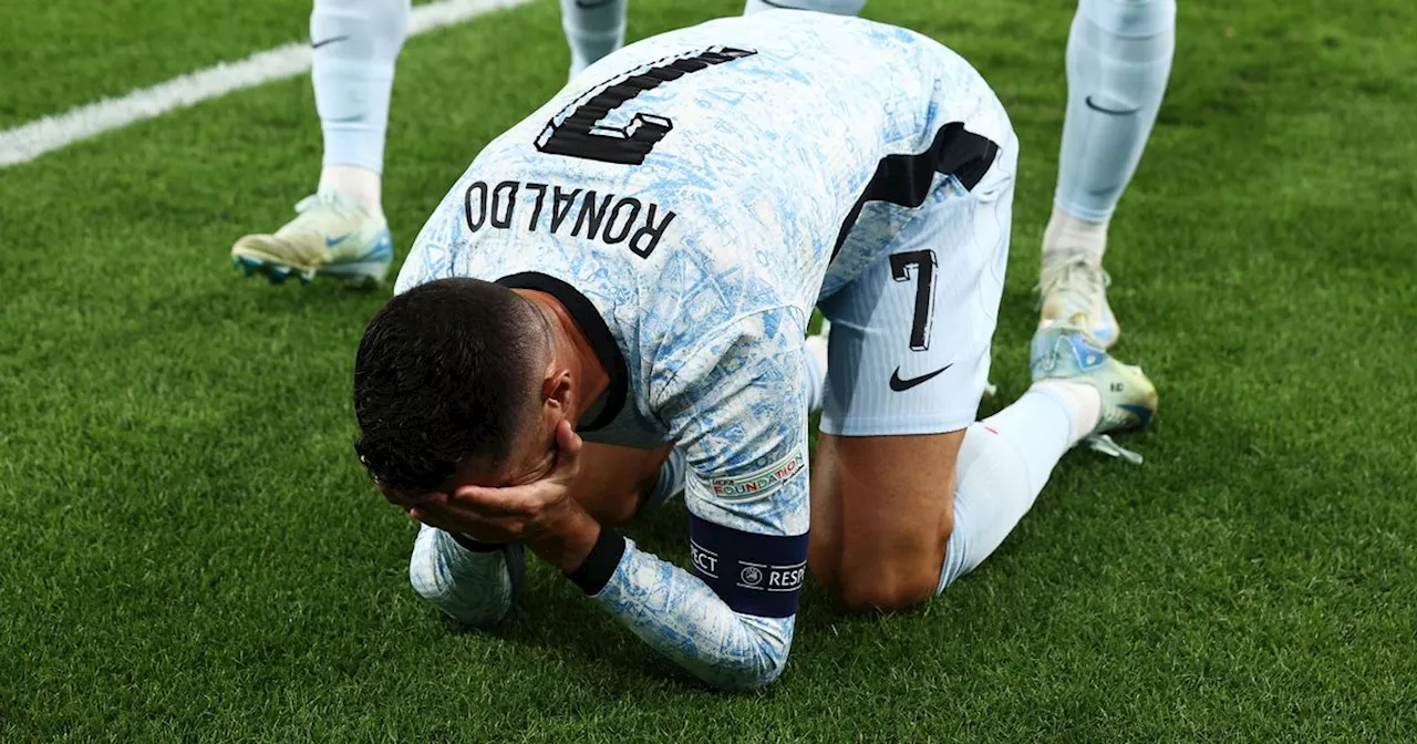 Cristiano Ronaldo breaks down in tears during Portugal match