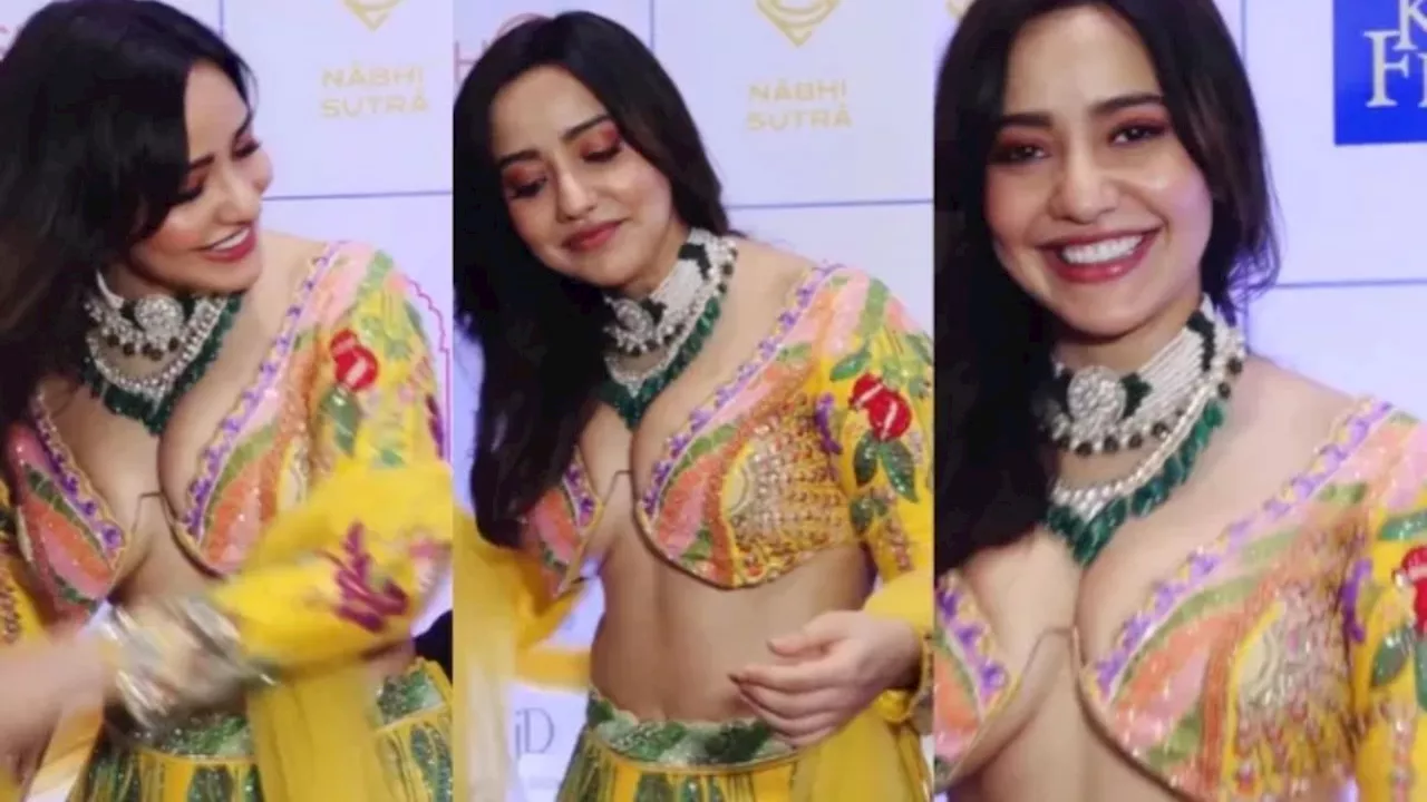 Neha Sharma के बोल्ड ब्लाउज में दिखा सबकुछ...लोग बोले- क्या बवासीर पहन लिया