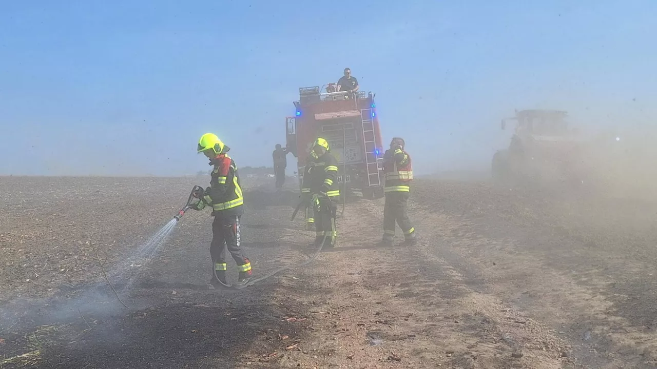 Auf Übung folgte Ernstfall: Traktorbrand breitete sich aus