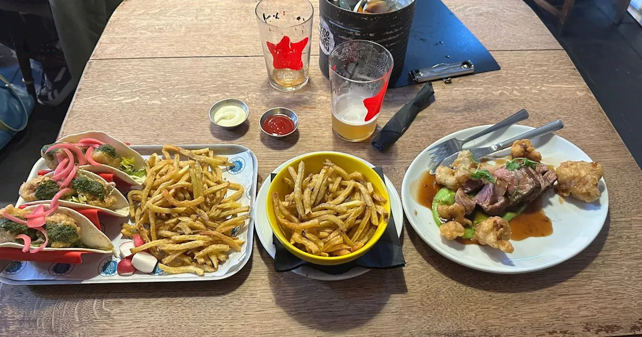 We went to a city pub and ate posh pub grub for Spoons prices