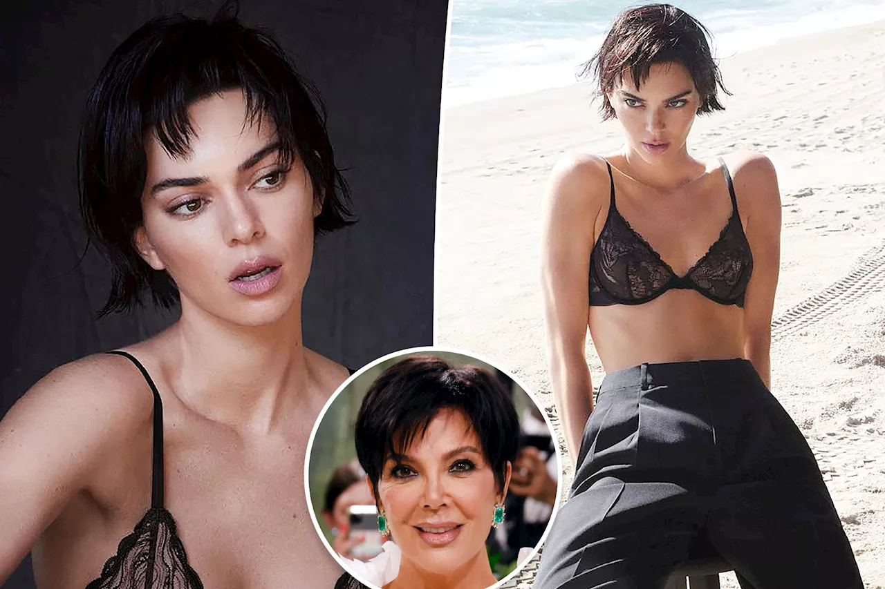 Kendall Jenner is mirror image of mom Kris with super-short hair in Calvin Klein campaign: 'Twins'