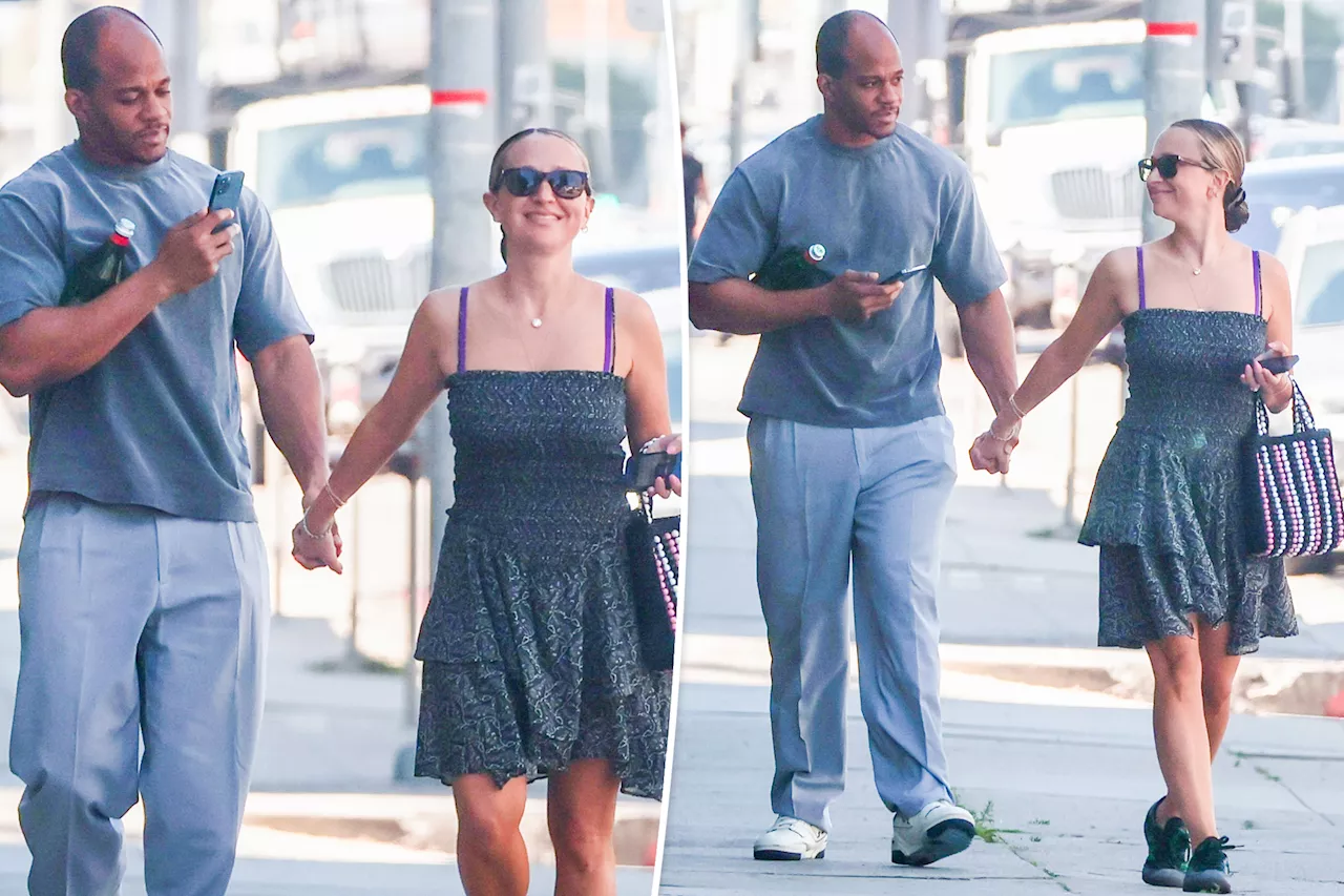 Tobey Maguire’s ex Jennifer Meyer beams in first public appearance with billionaire heir fiancé Geoffrey Ogunlesi after ‘surprise’ proposal