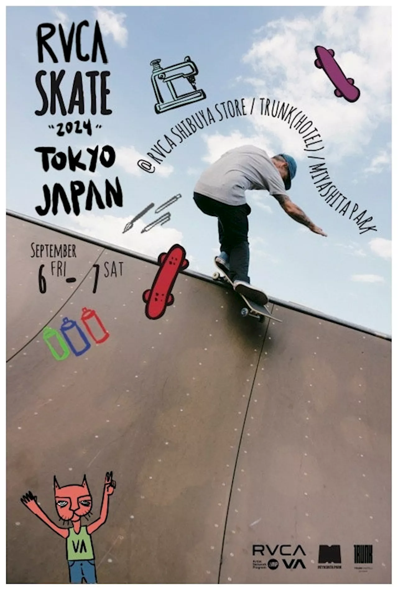 RVCAが“Encounter the culture”をテーマにしたイベント『RVCA SKATE』を9月6日（金）、7日（土）に渋谷３会場で同時開催