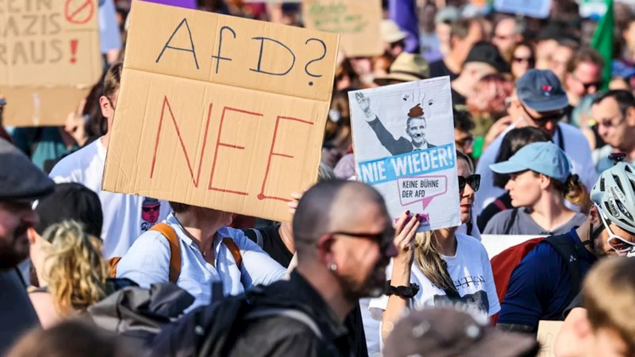 Anti-AfD-Aktionen: Tausende demonstrieren gegen AfD - Veranstaltung gestört