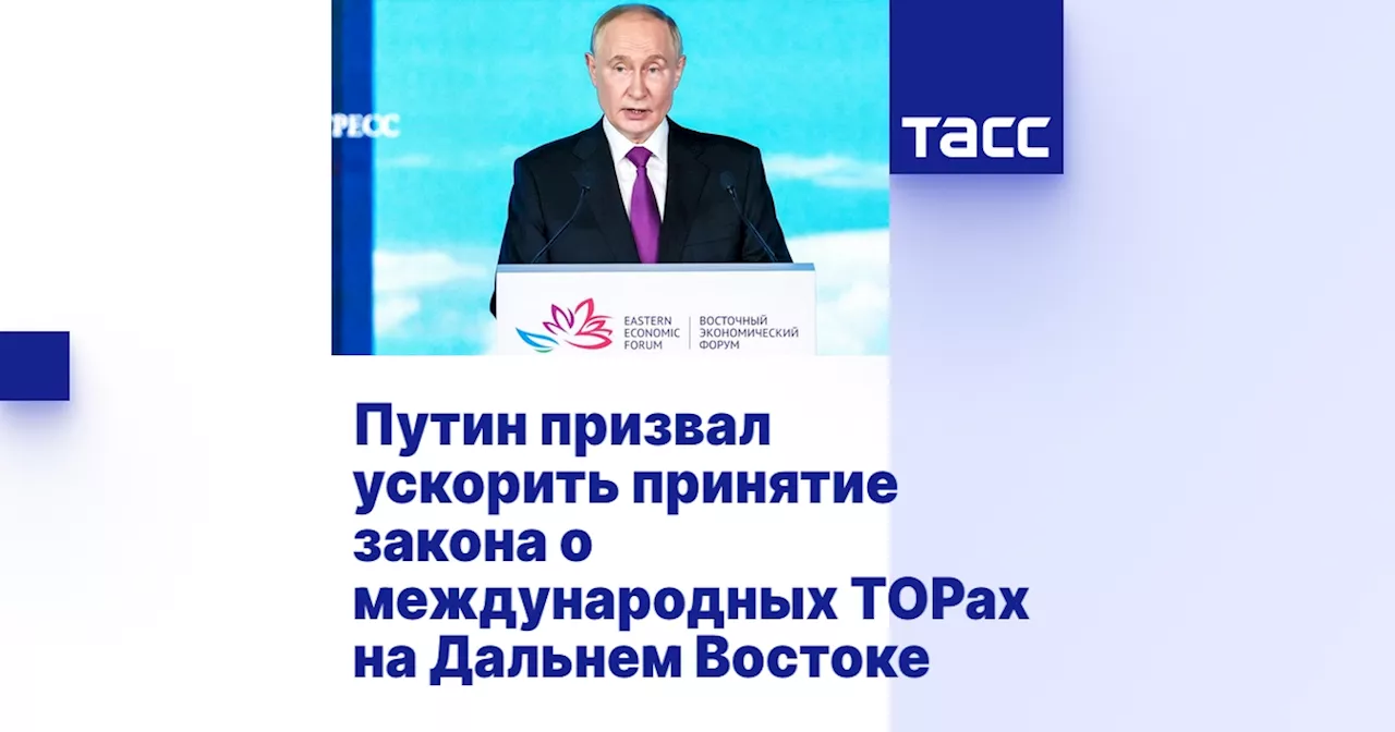 Путин призвал ускорить принятие закона о международных ТОРах на Дальнем Востоке