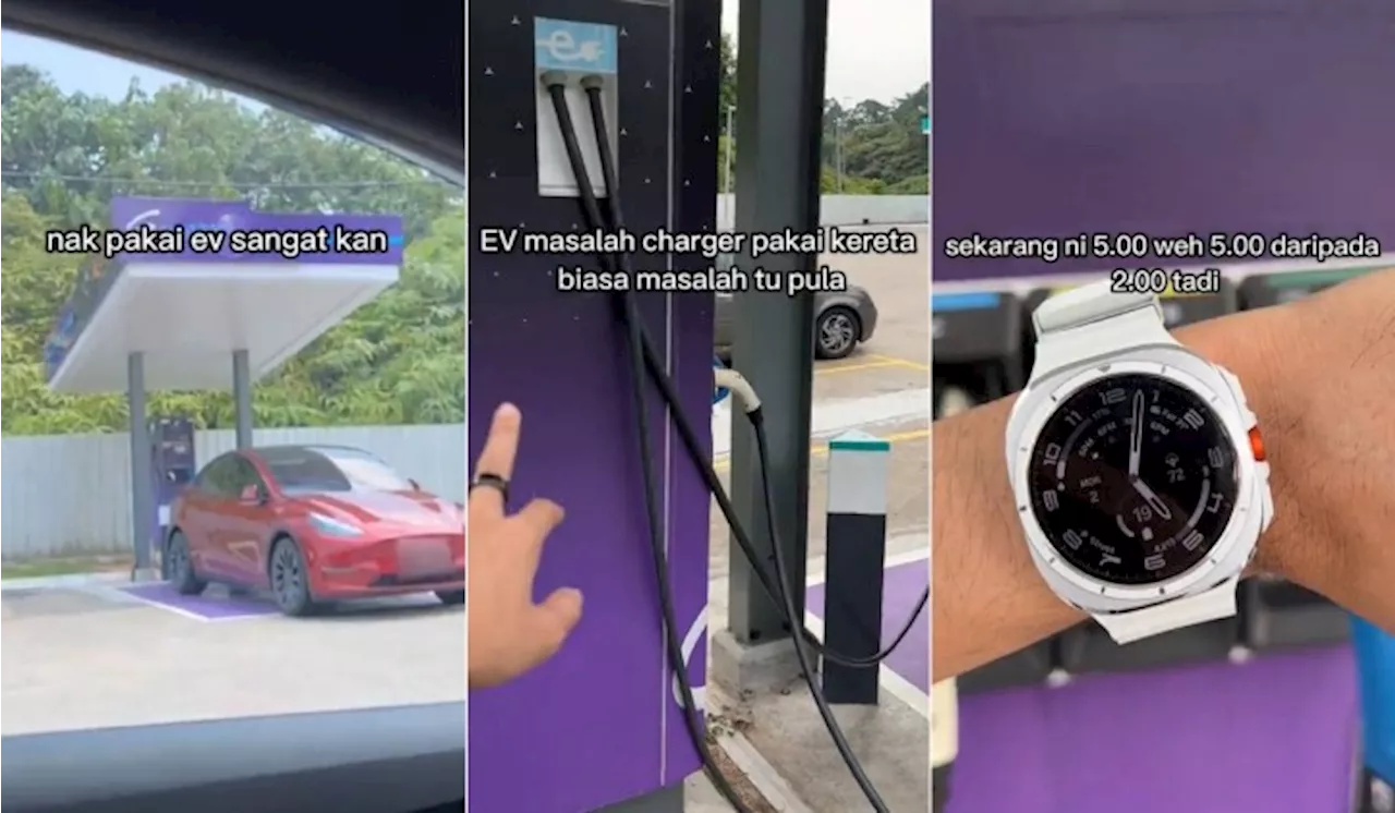 [Video] Lelaki Ini Kongsi Ambil Masa 3 Jam Untuk Cas Kereta EV Di Stesen Minyak