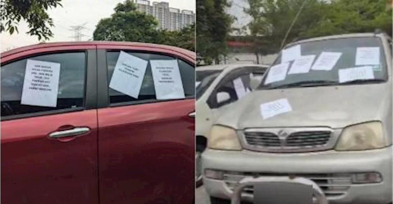 Cheras food court vendors put notices on cars parked too long