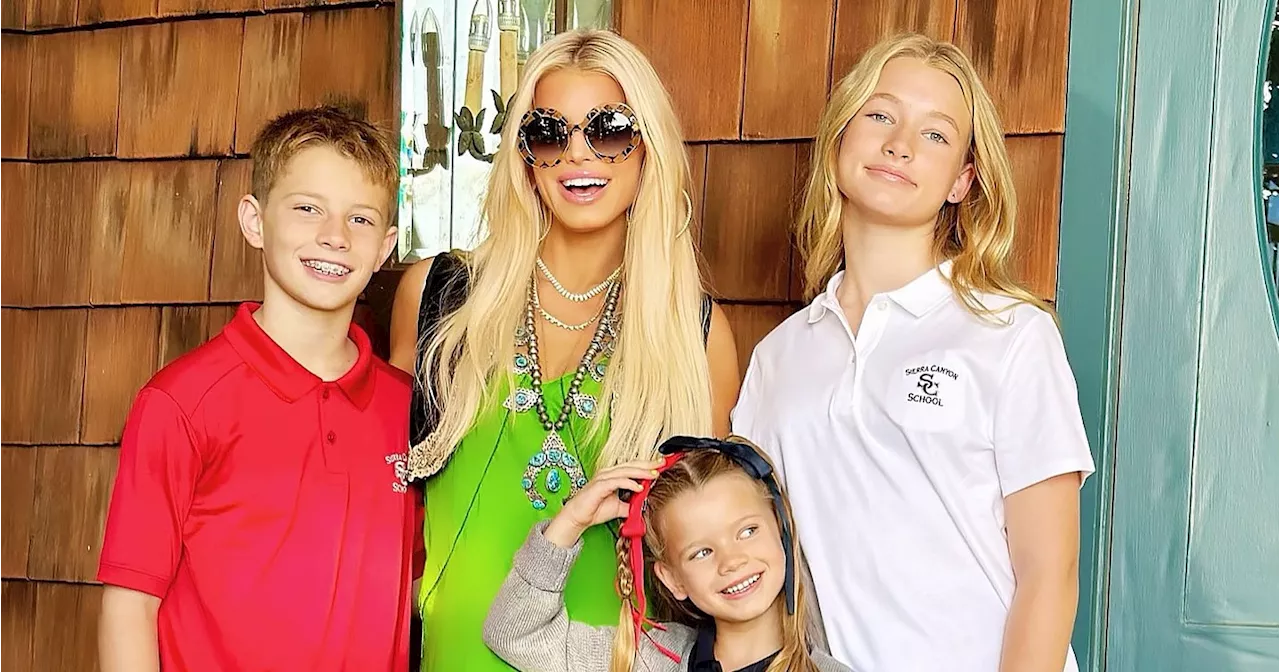 Jessica Simpson Poses With 3 Kids on Their 1st Day of School