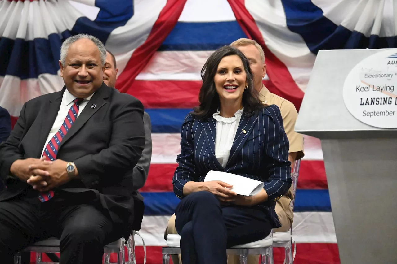 Michigan Gov. Gretchen Whitmer visits Alabama, participates in ceremony for future Navy ship