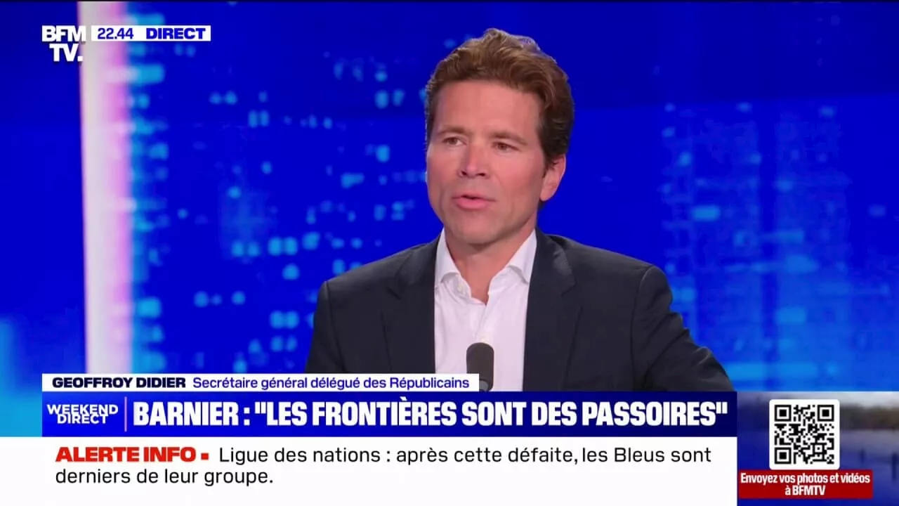 Immigration: 'On peut être ferme et humain à la fois', assure Geoffroy Didier (LR)