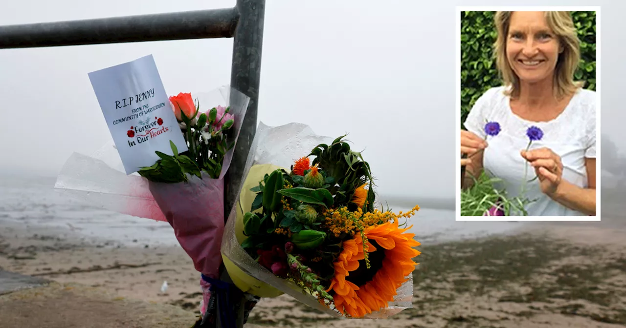 Tributes laid for Jenny Hastings on beach where rugby legend's wife disappeared