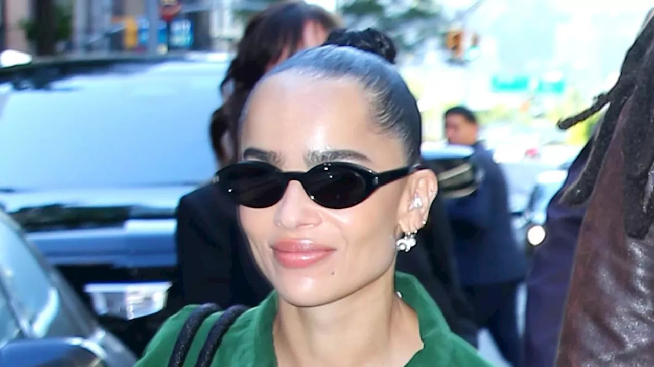 Zoe Kravitz sweetly holds hands with dad Lenny Kravitz after taping The Drew Barrymore Show in New...