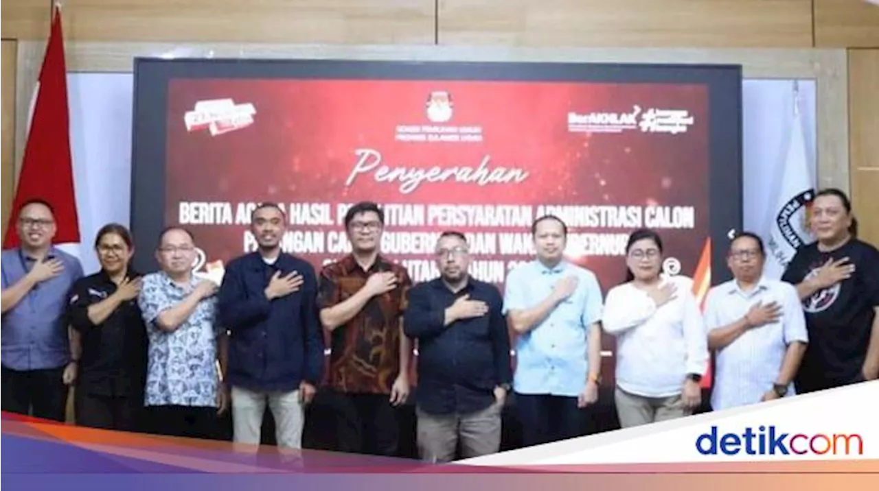 3 Bapaslon Pilgub Sulut 2024 Belum Memenuhi Syarat, KPU Beri 3 Hari Perbaikan