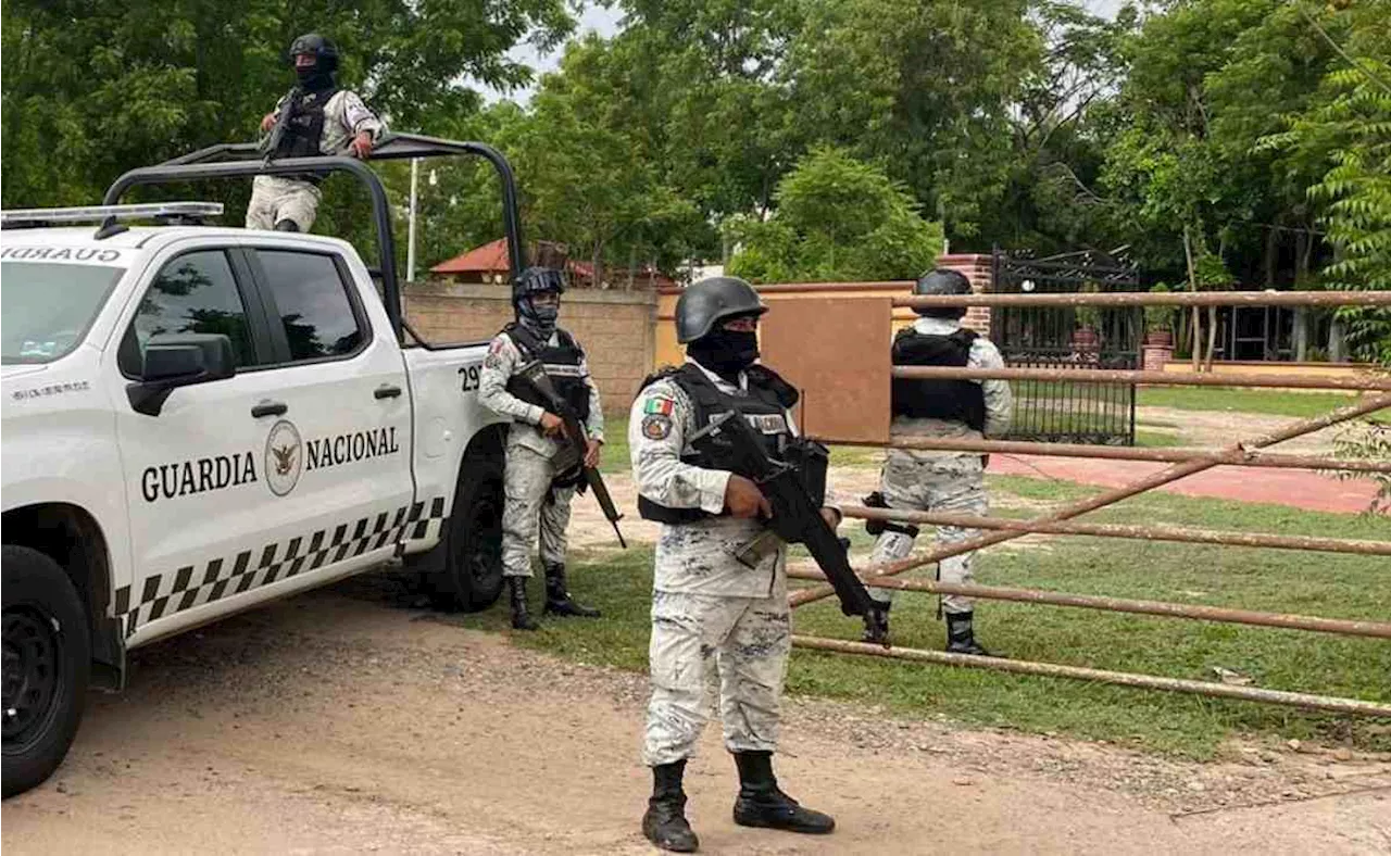 Guardia Nacional vigila zona donde está detenido sujeto que lanzó púas de acero a militares en Sinaloa