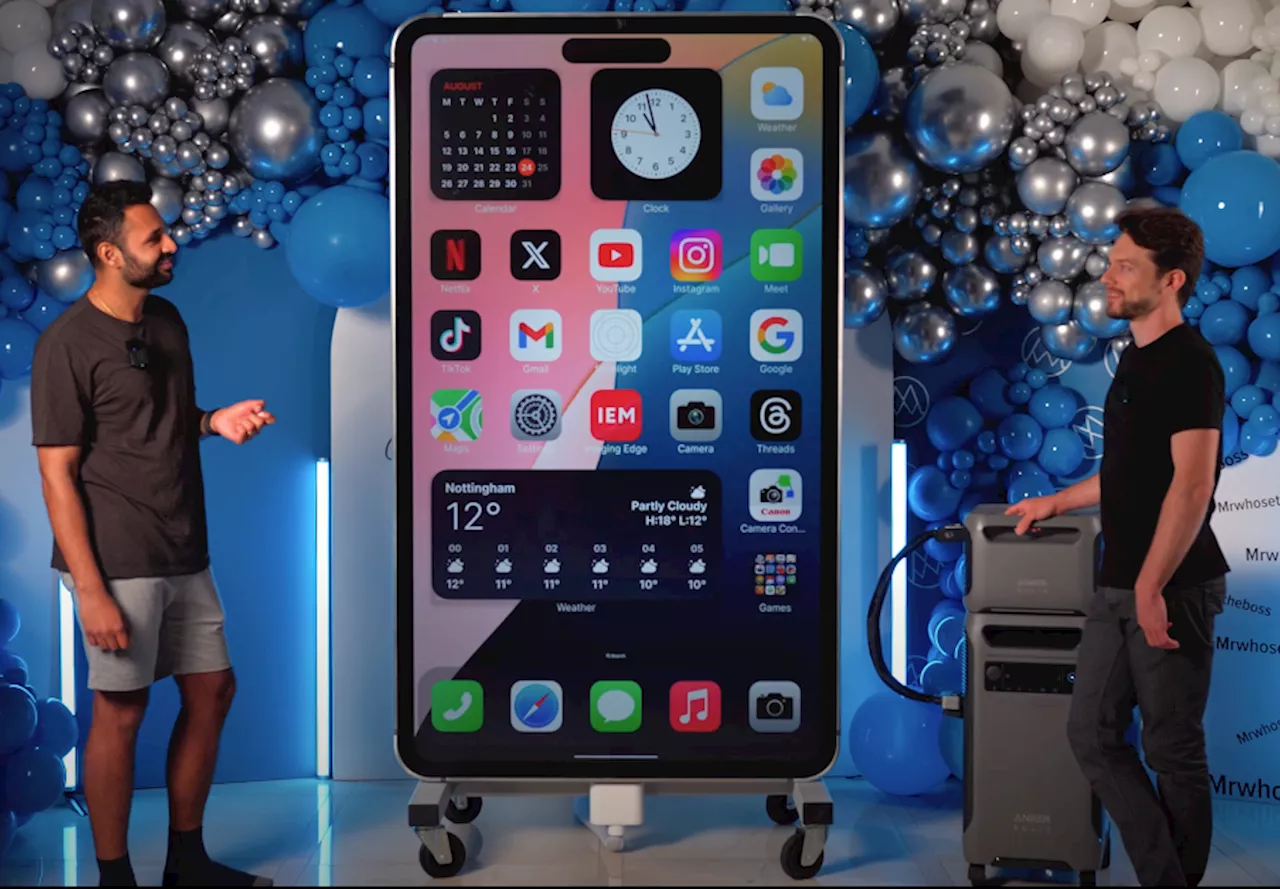 YouTubers built a six foot tall working replica of Apple’s iPhone 15 Pro Max