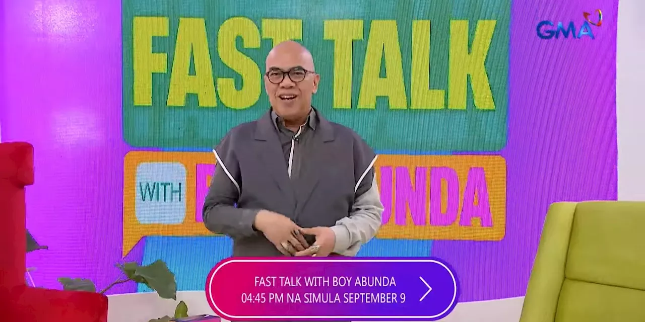 'Fast Talk With Boy Abunda' to return to 4:45 p.m time slot starting September 9