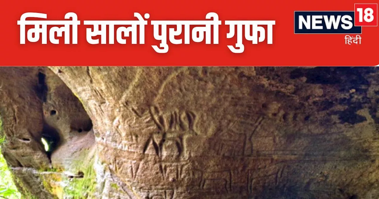 4000 साल पुरानी गुफा, चट्टानों से बनी दीवारों पर मिले शैलचित्र, नजर आए हिरण, बकरी और तेंदुए के पैरों के निश...