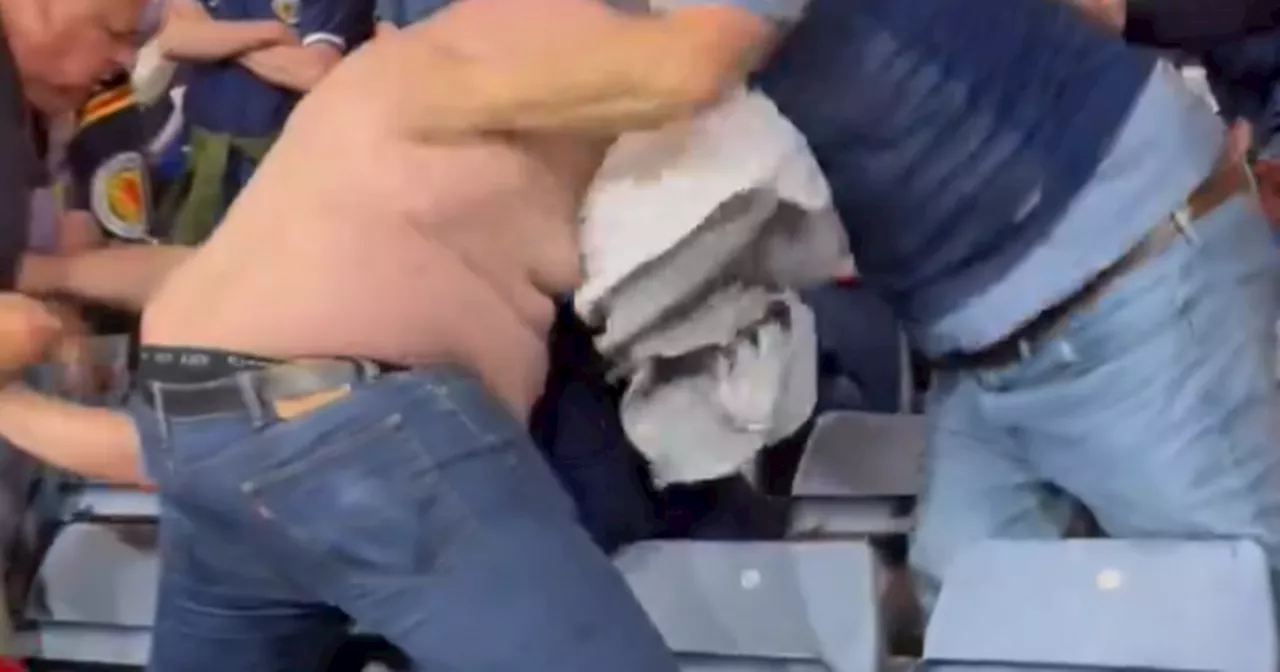 Scotland fans filmed fighting amongst themselves in shocking video footage