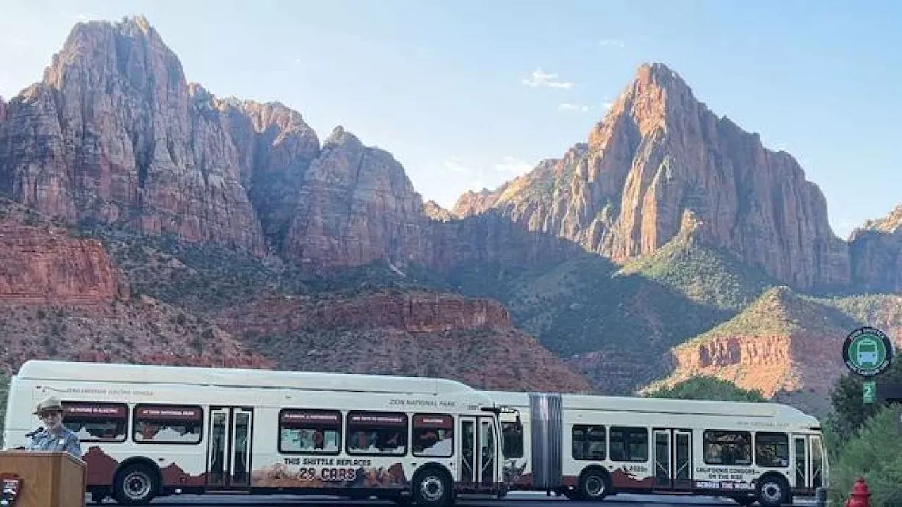 'Very quiet': Zion National Park launches first all-electric shuttle fleet in a US national park