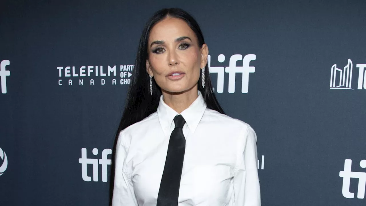 Demi Moore Reframes the Fall Suit Trend in a Button-Up Gown